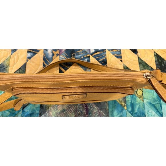 Fossil Crossbody Purse Bag Shoulder Tote Leather Hide Adjustable Strap Zipper - Picture 6 of 16